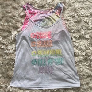 Tank top with attached bralette, size XL 14